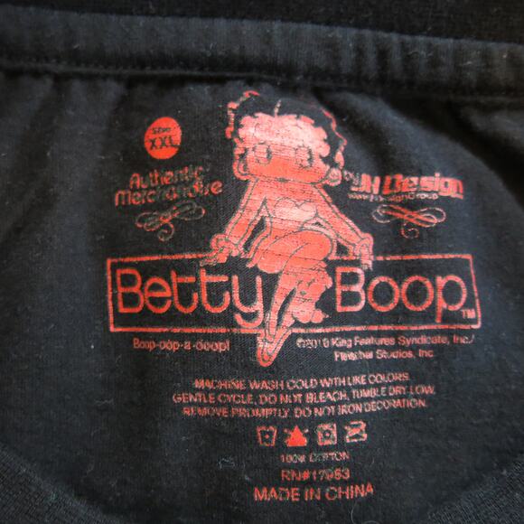 BETTY BOOP Wild and Sweet T Shirt Size XXL Women  Flirty Iconic Betty Black - Picture 5 of 6